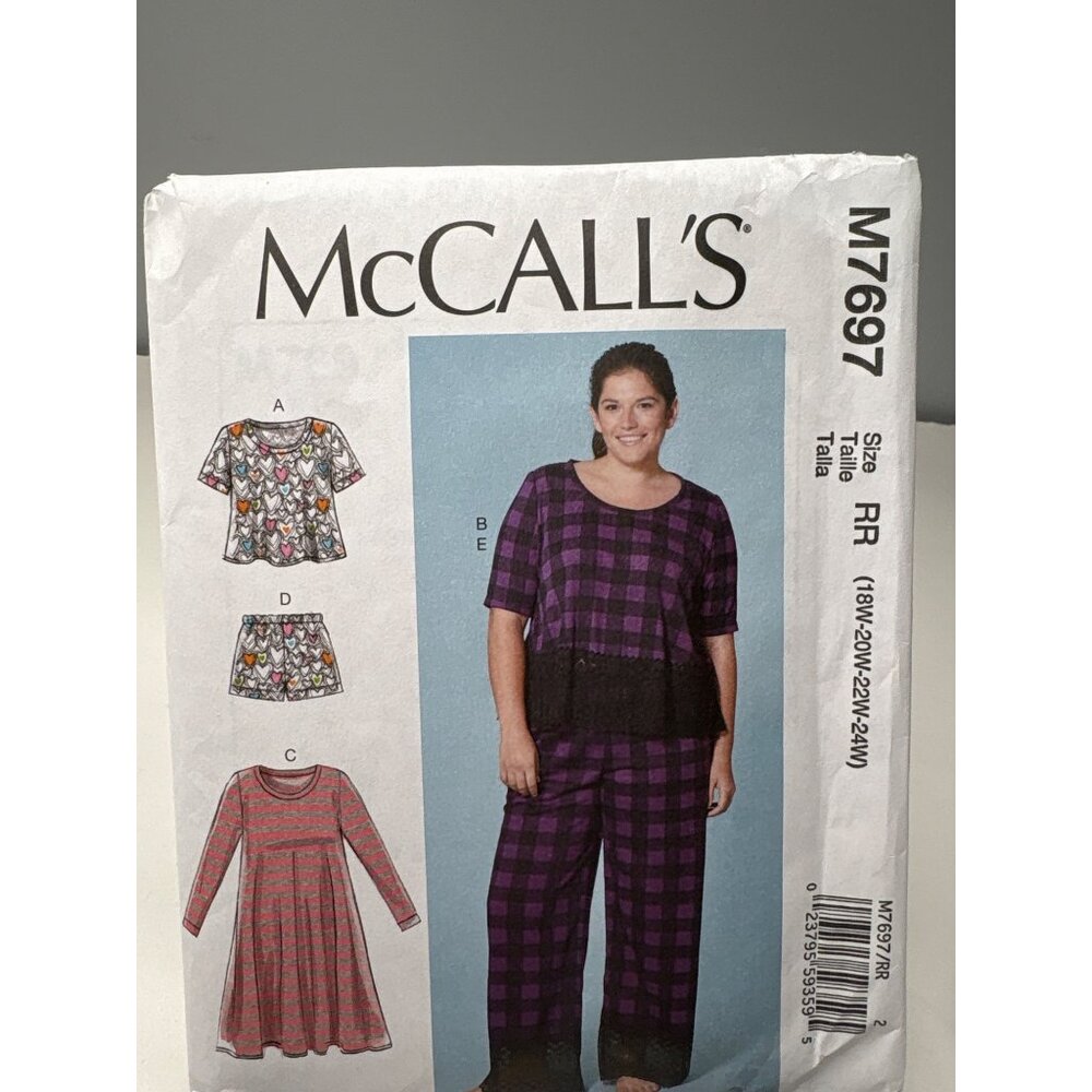 McCalls M7697 Sewing Pattern Size Top Dress Pant Size 18W 20W 22W 24W Uncut